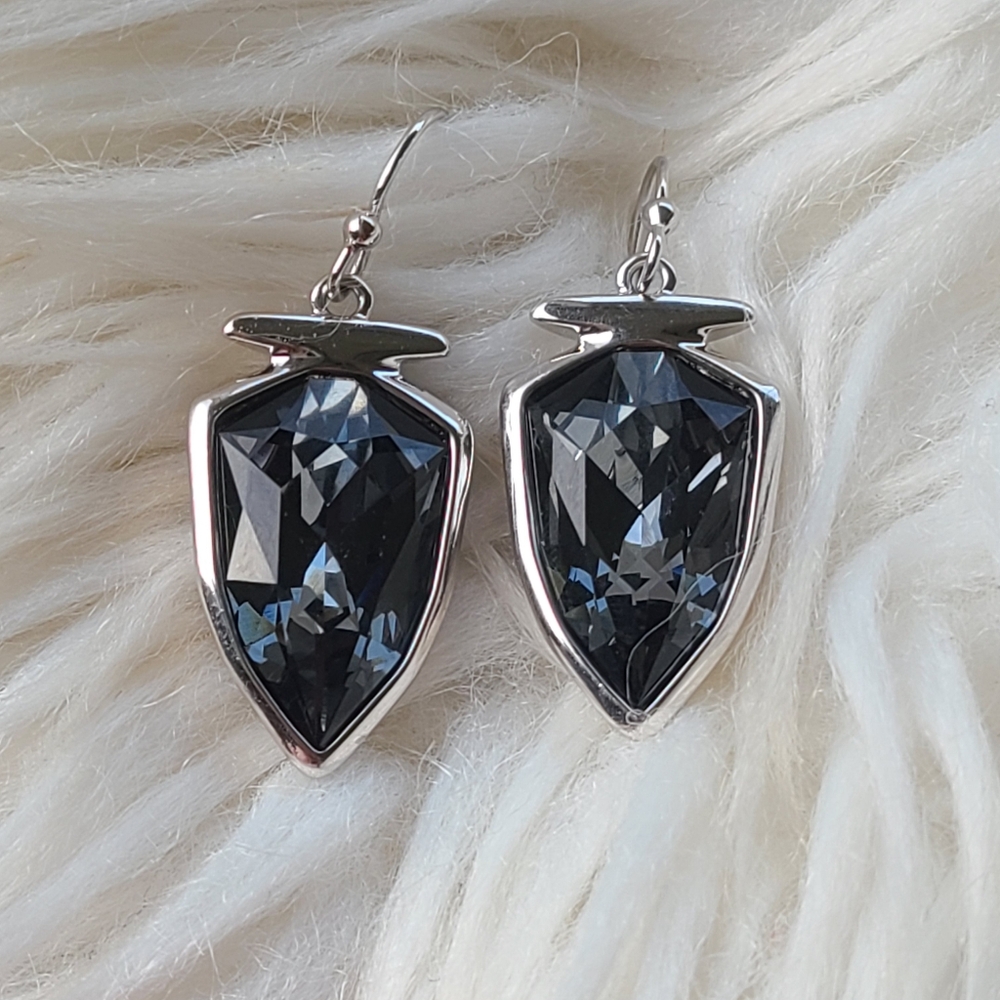 Touchstone Crystal By Swarovski Drop Pierced Earrings- Excellent Condition